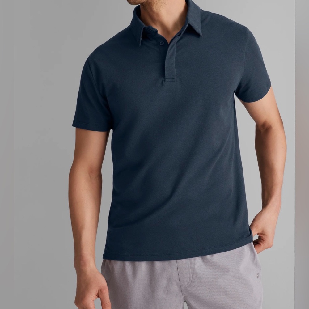 Men's Navy Polo Shirt Second Skin Comfort Polo